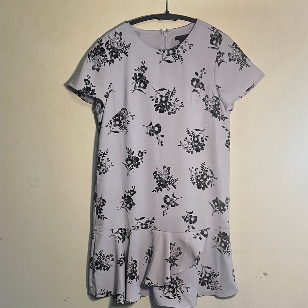 NWT Ann Taylor Floral Print Dress - Lilac and Black Petite Size 0